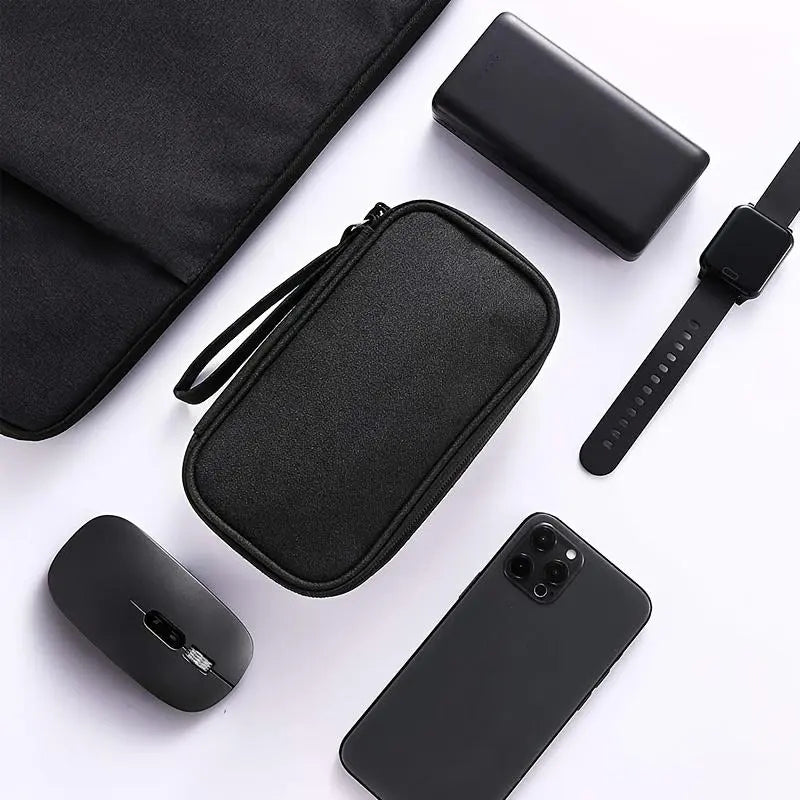 Cable Storage Case, 1 Count Large Capacity Multi-Grid Cable Storage Bag, Waterproof Cable Case